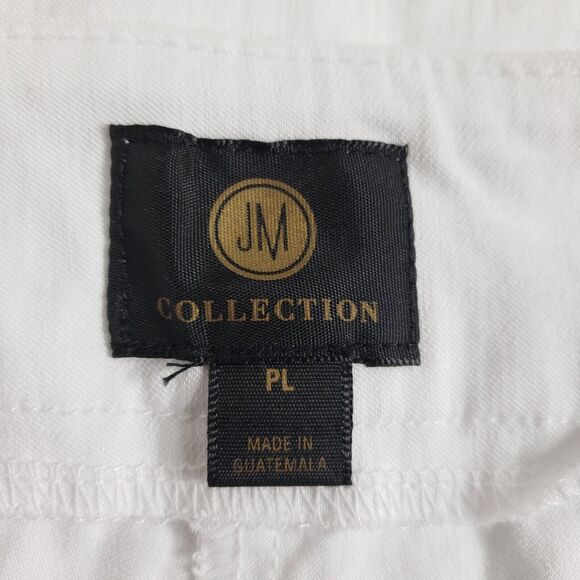 JM Collection Women Pants Petite Large PL Ankle Skinny Pull On Embellished White - Picture 8 of 11